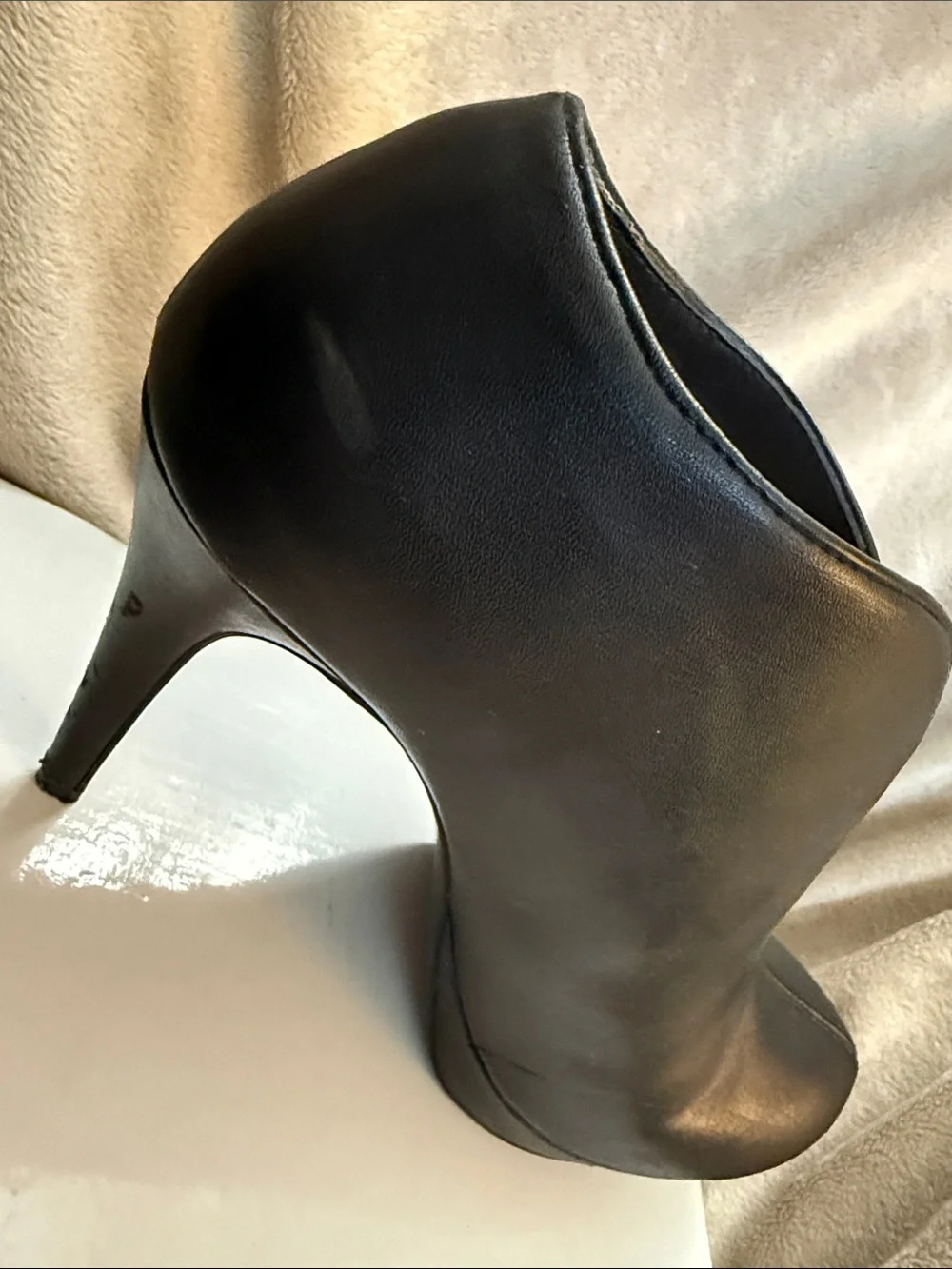 Audrey Brooke Black Ankle Booties with V-Cut Front